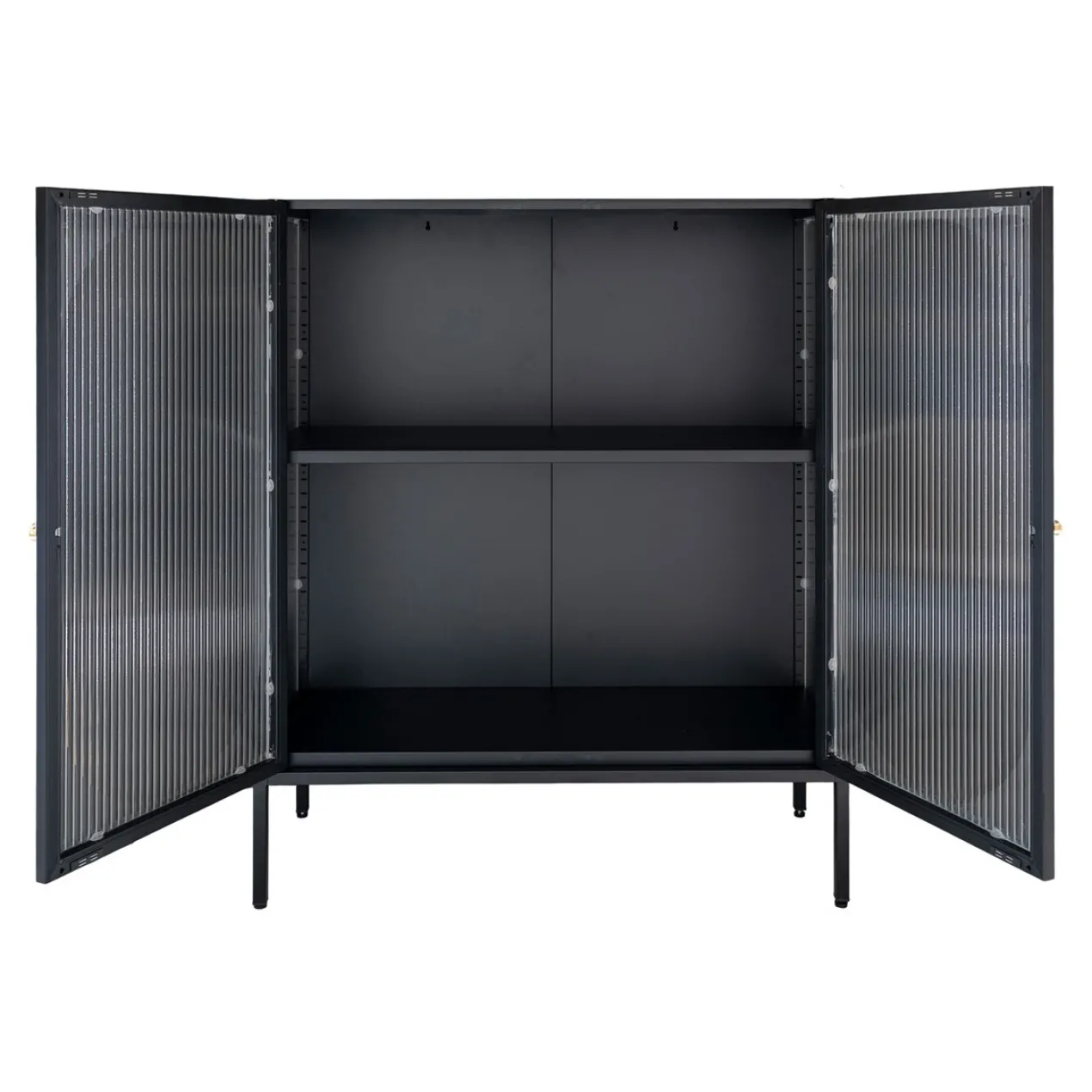 Metalen vitrinekast Abbey - 90 x 110 cm Zwart