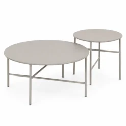 Mila metalen tuin salontafel grijs - Ø 50 cm
