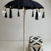 Mini parasol bamboe tafelmodel zwart