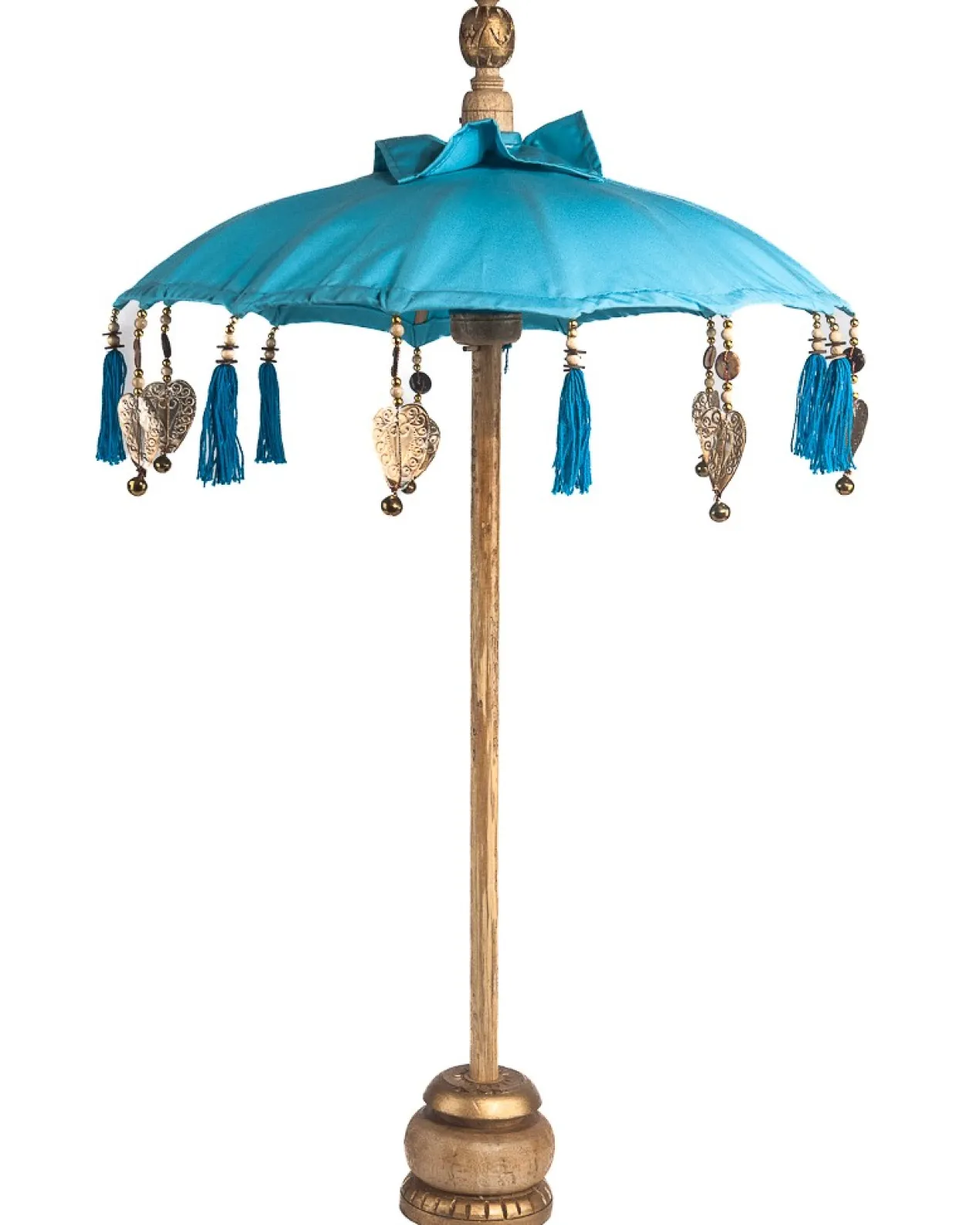Mini parasol bamboe tafelmodel turquoise