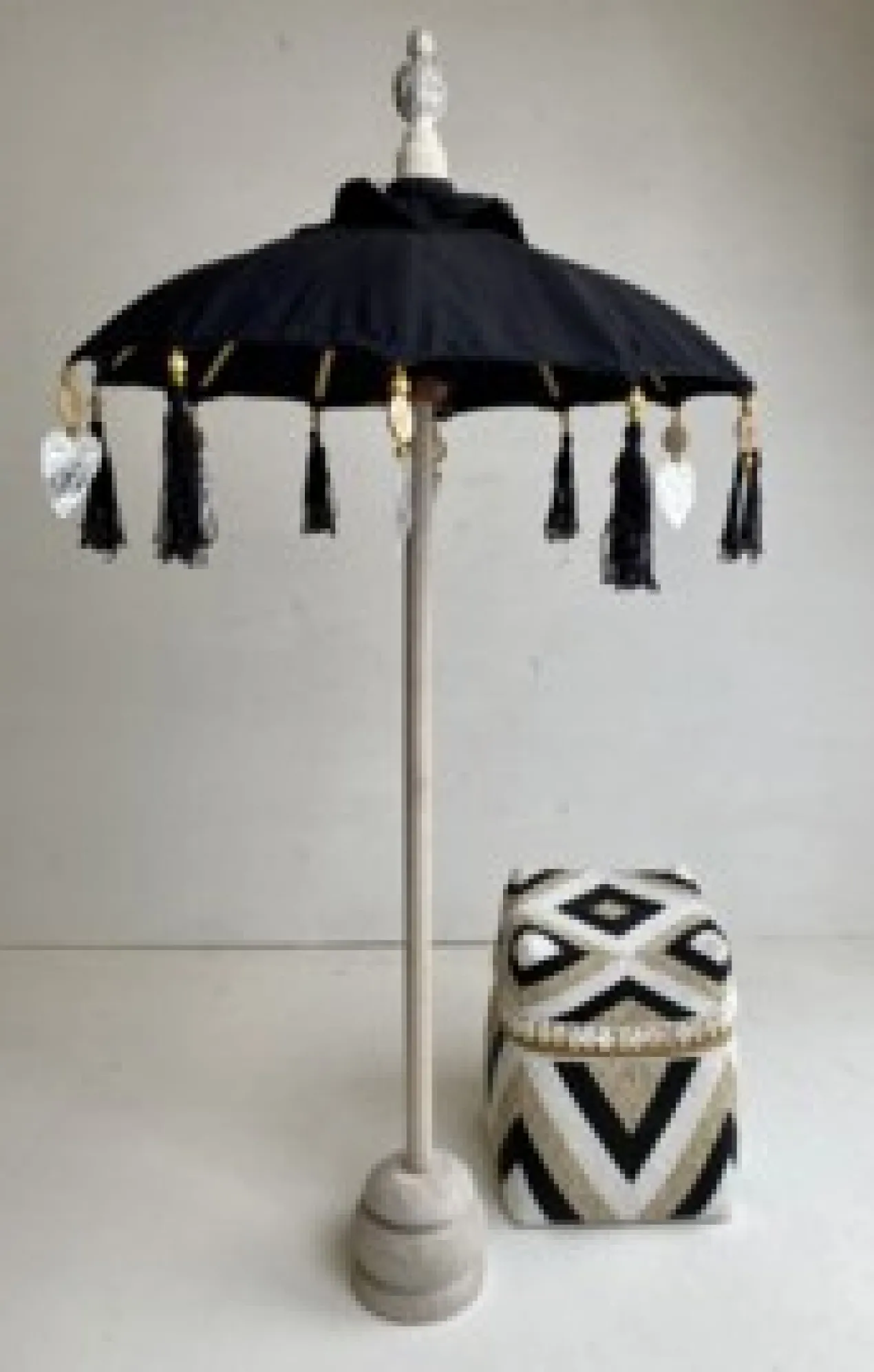 Mini parasol bamboe tafelmodel turquoise