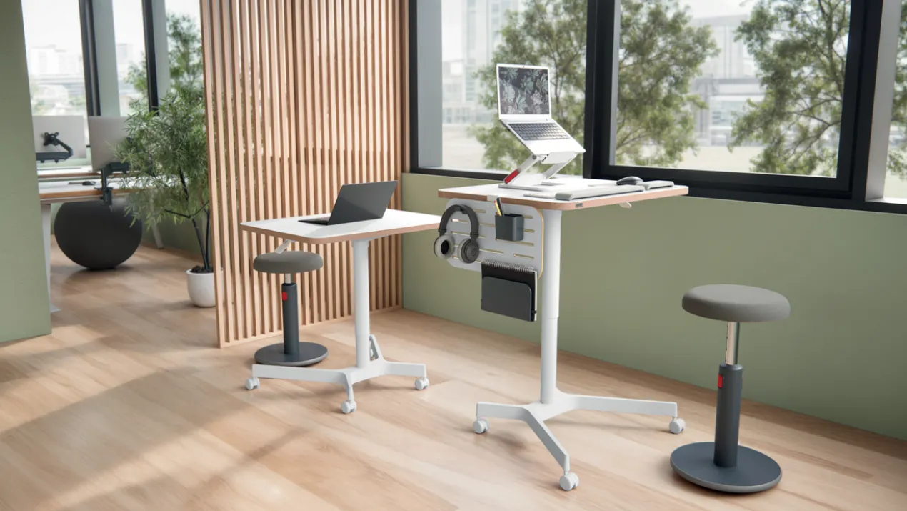 Mobiel Zit-Sta Bureau 80x60 cm wit