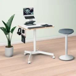 Mobiel Zit-Sta Bureau 80x60 cm wit