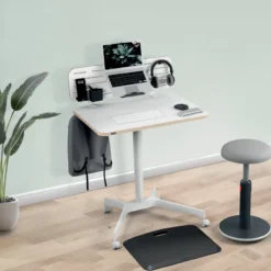 Mobiel Zit-Sta Bureau 80x60 cm wit