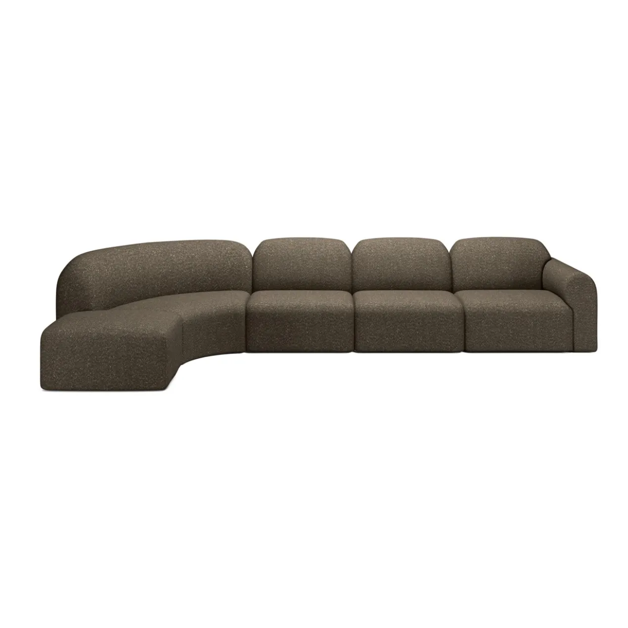 Modulaire bank Bulky hoek links footstool cedar