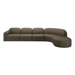 Modulaire bank Bulky hoek rechts ronde footstool cedar
