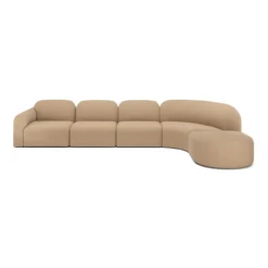 Modulaire bank Bulky hoek rechts ronde footstool light sepia