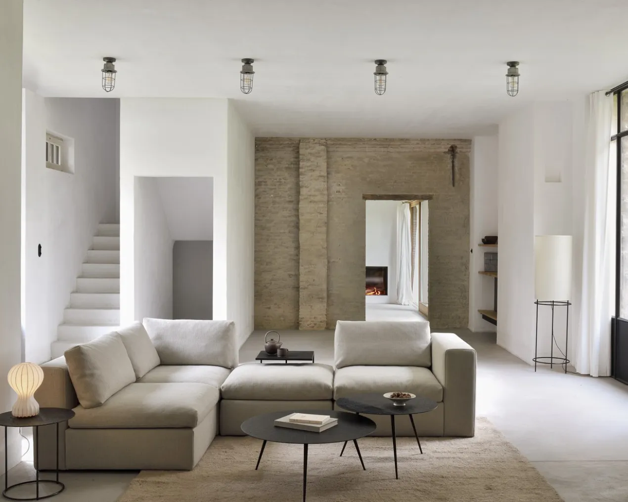 Modulaire bank Mellow - leuning links - off white