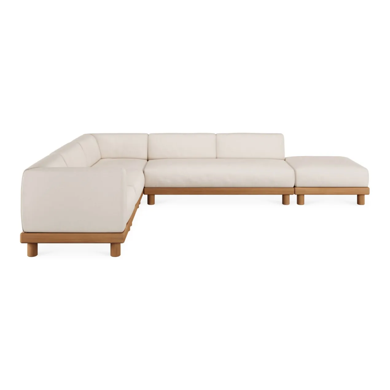 Modulaire bank Monocle outdoor wit set L of R + voetenbank