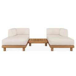 Modulaire bank Monocle outdoor wit set 2x lounge + tafel