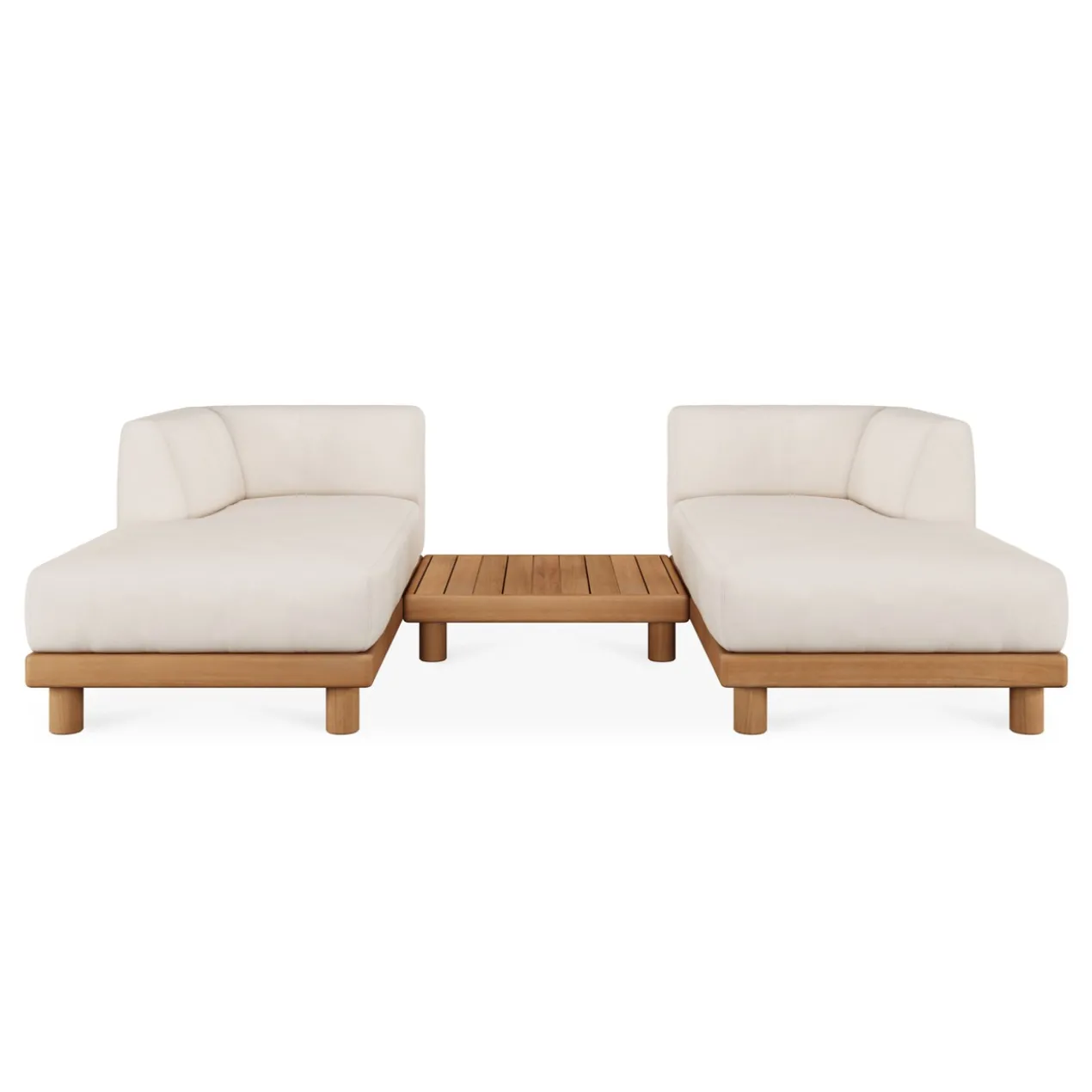 Modulaire bank Monocle outdoor wit set 2x lounge + tafel