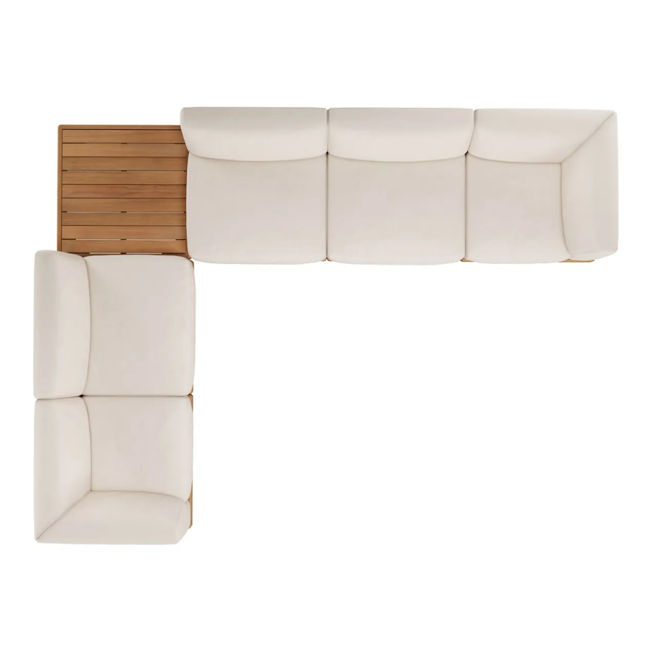Modulaire bank Monocle outdoor wit set L of R + tafel
