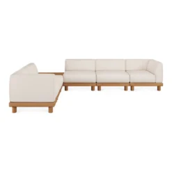 Modulaire bank Monocle outdoor wit set L of R + tafel