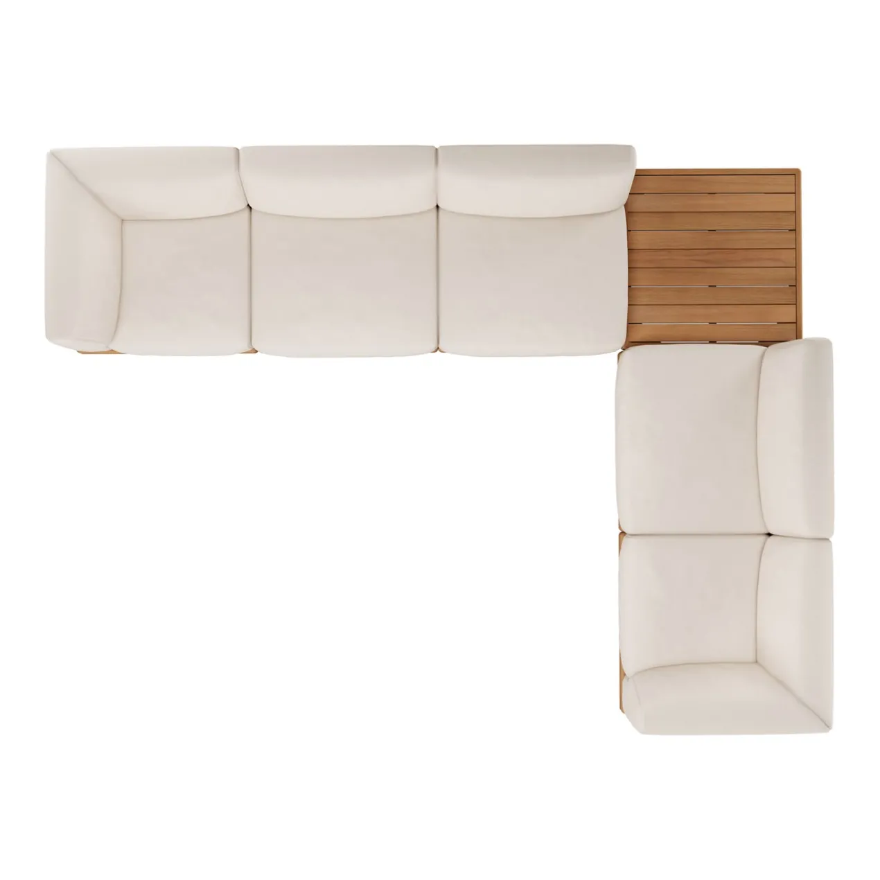 Modulaire bank Monocle outdoor wit set L of R + tafel