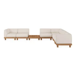 Modulaire bank Monocle outdoor wit set L of R + koffietafel