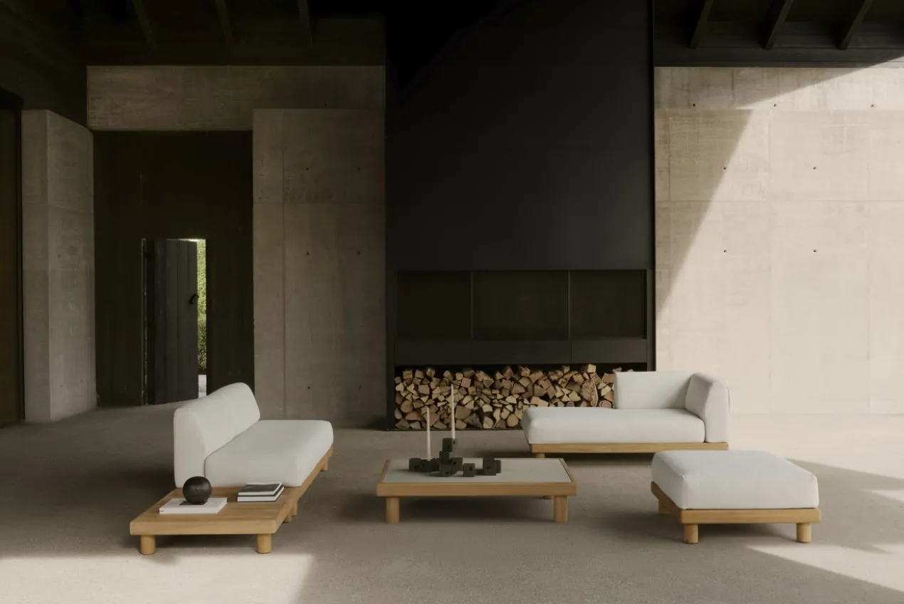 Modulaire bank Monocle outdoor wit hocker