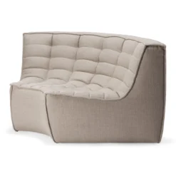 Modulaire bank N701 beige set 2 seat 90° ronde hoek