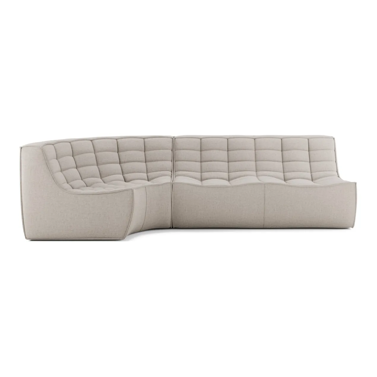Modulaire bank N701 beige set 2 seat 90° ronde hoek