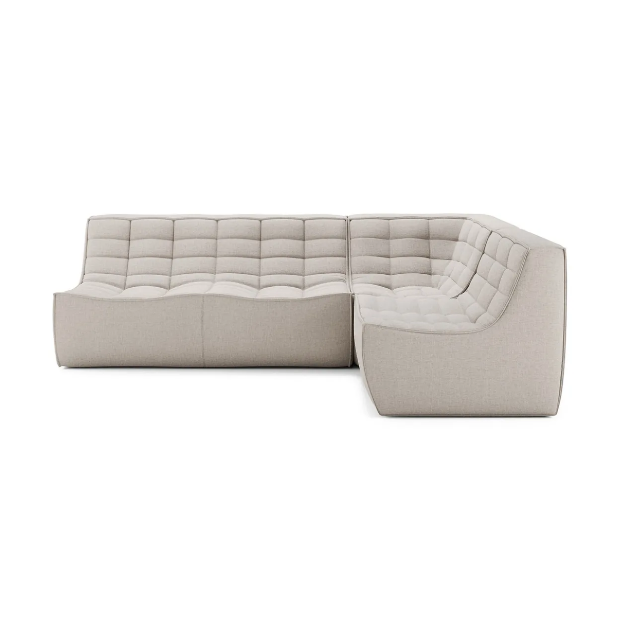 Modulaire bank N701 beige set 1 + 2 seat 90° rechte hoek