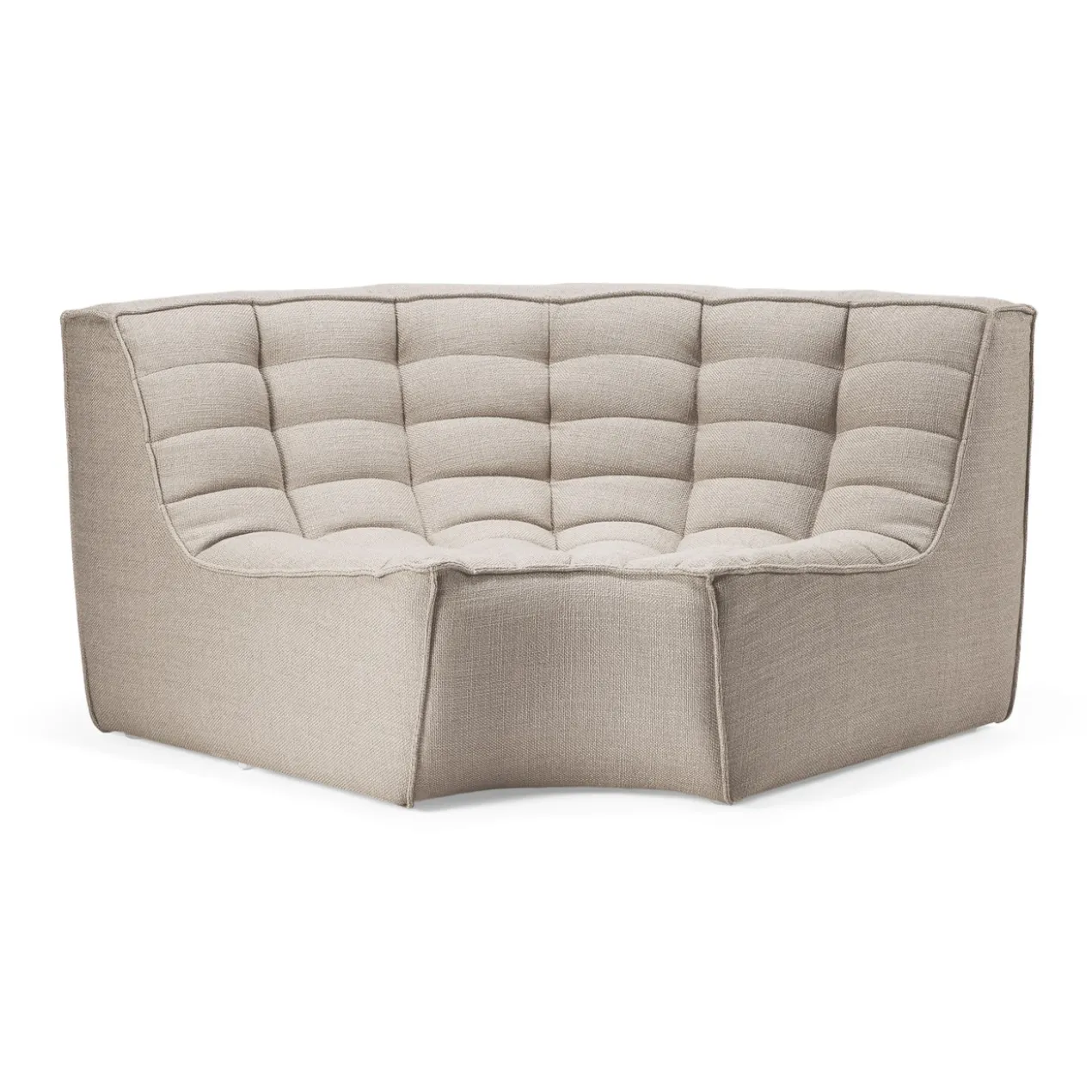 Modulaire bank N701 beige set 1 + 2 seat 90° ronde hoek
