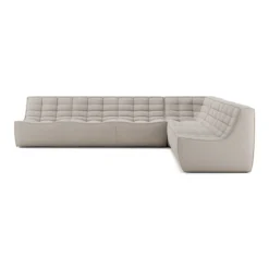 Modulaire bank N701 beige set 2 seat, 3 seat, 90° recht hoek