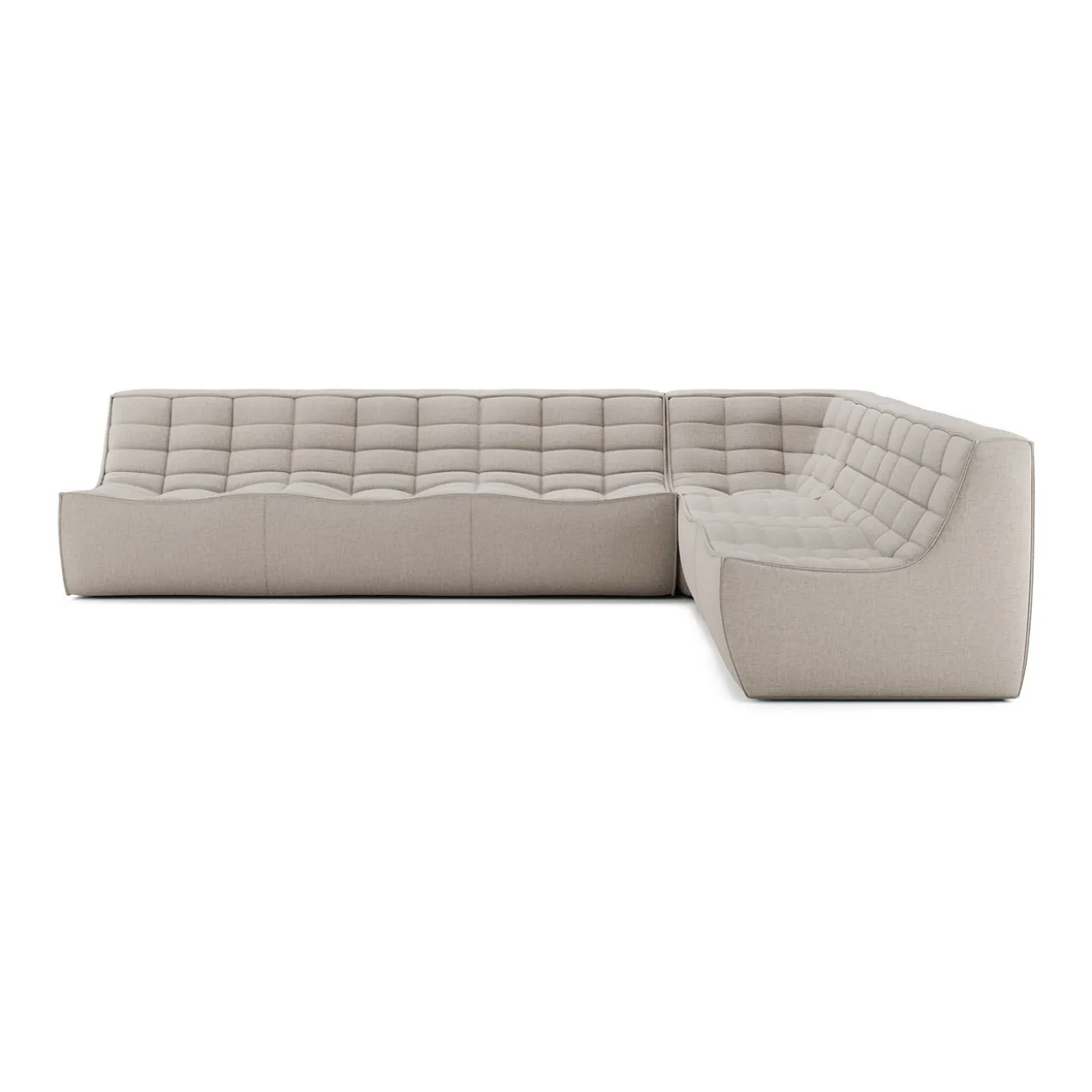 Modulaire bank N701 beige set 2 seat, 3 seat, 90° recht hoek