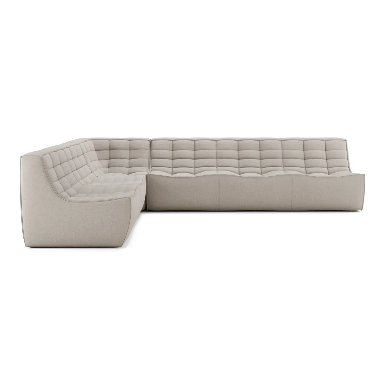 Modulaire bank N701 beige set 2 seat, 3 seat, 90° recht hoek
