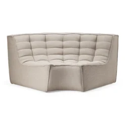 Modulaire bank N701 beige set 2 seat, 3 seat, 90° ronde hoek