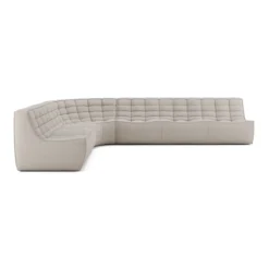 Modulaire bank N701 beige set 2 seat, 3 seat, 90° ronde hoek