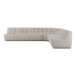 Modulaire bank N701 beige set 2 seat, 3 seat, 90° ronde hoek