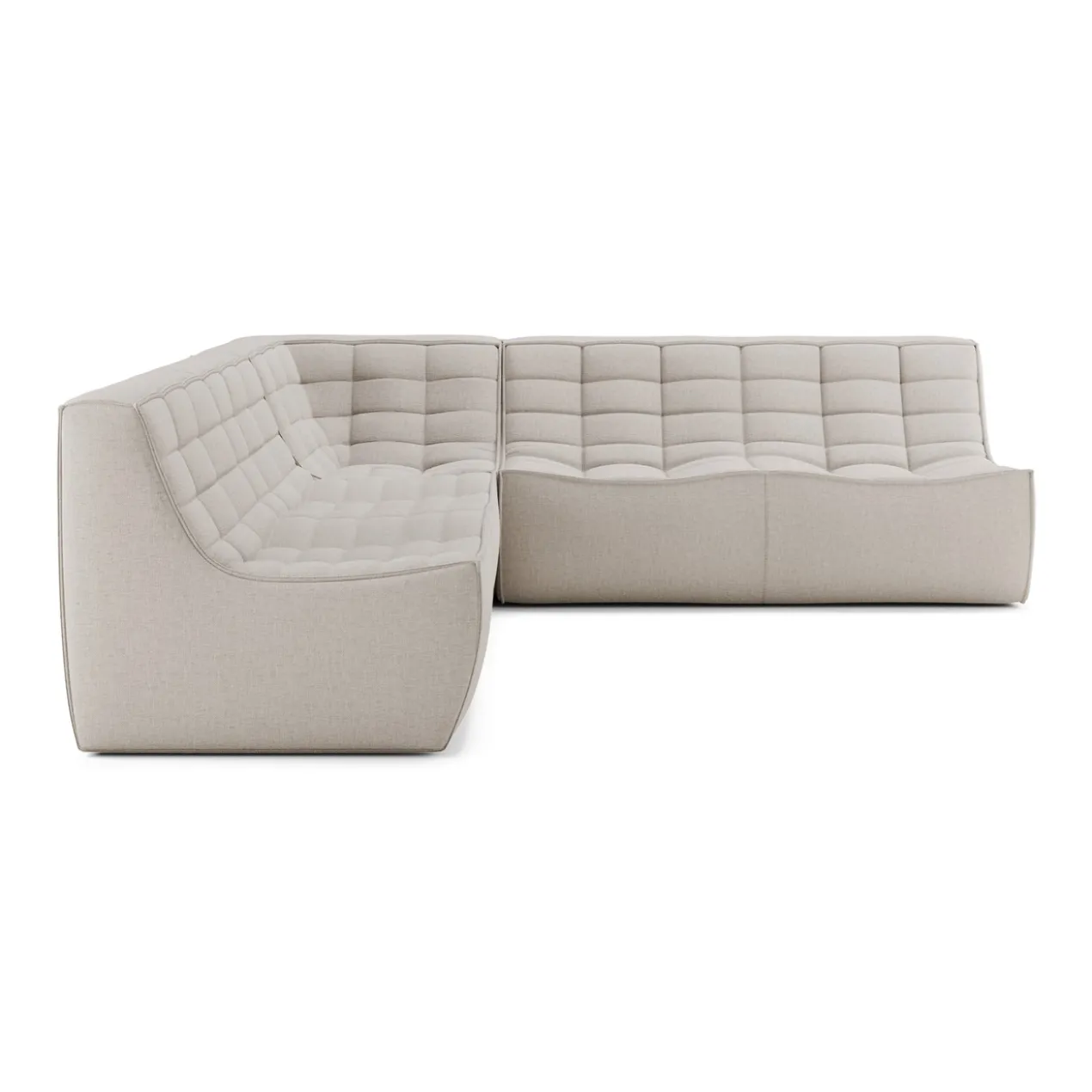 Modulaire bank N701 beige set 2x2 seat 90° recht hoek