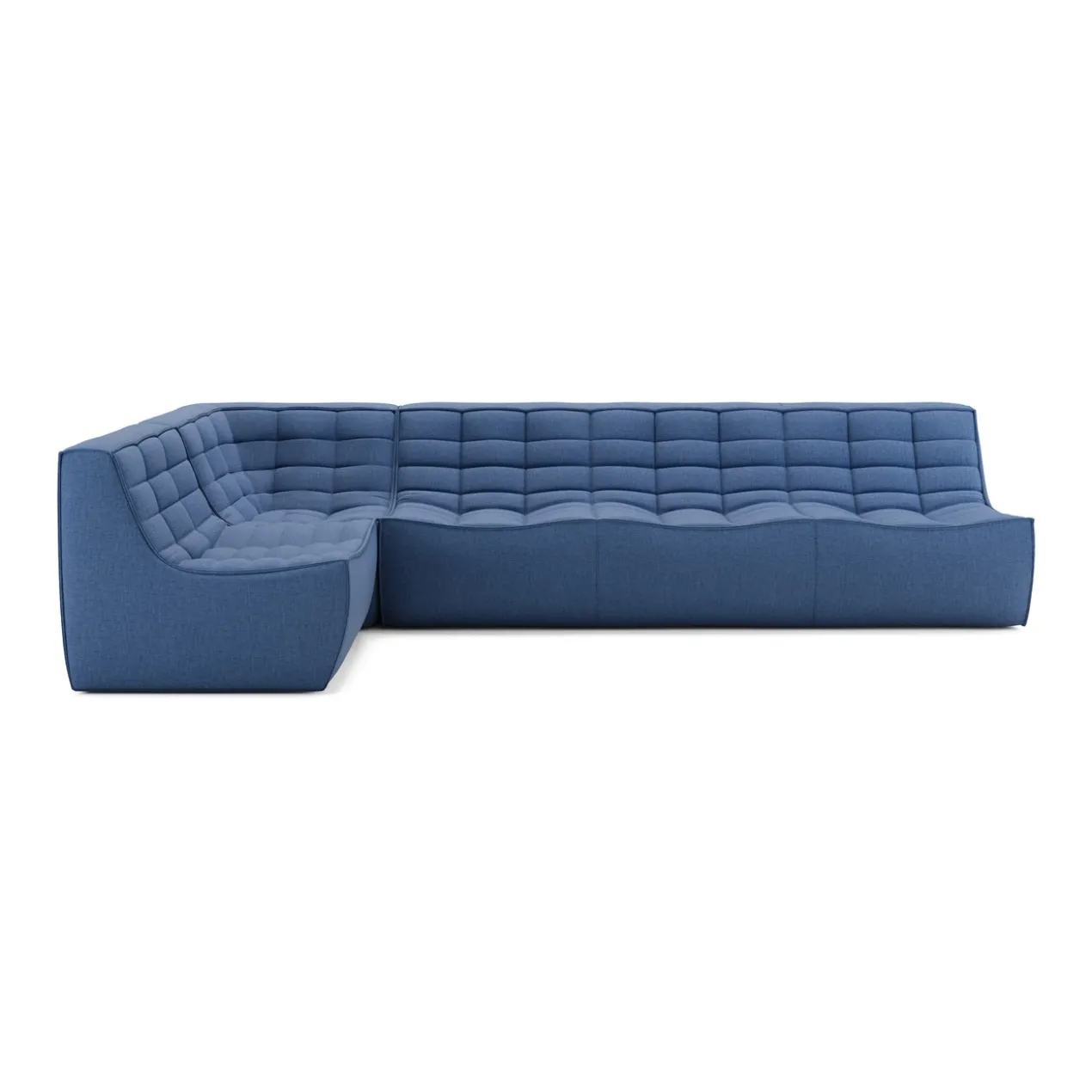 Modulaire bank N701 blue set 1 + 3 seat, 90° recht hoek
