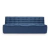 Modulaire bank N701 blue set 1 + 3 seat, 90° ronde hoek