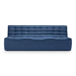Modulaire bank N701 blue set 1 + 3 seat, 90° ronde hoek