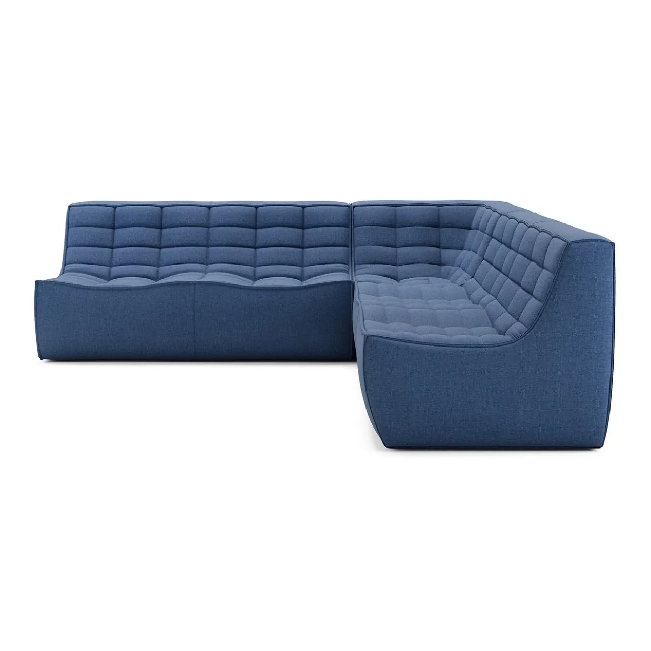 Modulaire bank N701 blue set 2x2 seat 90° recht hoek