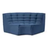 Modulaire bank N701 blue set 2x2 seat 90° ronde hoek
