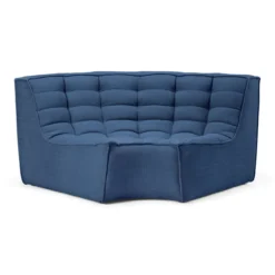 Modulaire bank N701 blue set 2x2 seat 90° ronde hoek