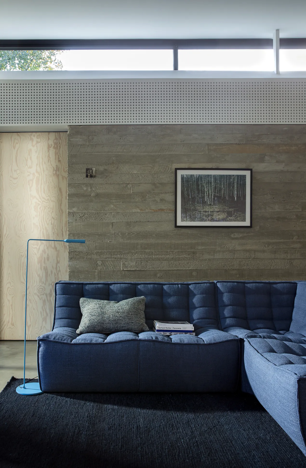 Modulaire bank N701 - blue - 90° vierkant hoekelement