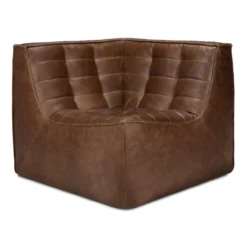 Modulaire bank N701 chestnut set 1+3 seat, 90° rechte hoek