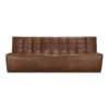 Modulaire bank N701 chestnut set 1+3 seat, 90° ronde hoek