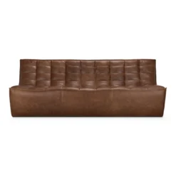 Modulaire bank N701 chestnut set 1+3 seat, 90° ronde hoek