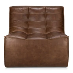 Modulaire bank N701 chestnut set 1+3 seat, 90° ronde hoek