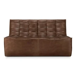 Modulaire bank N701 chestnut set 2+3 seat, 90° rechte hoek