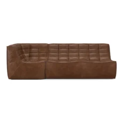 Modulaire bank N701 chestnut set 2 seat 90° rechte hoek