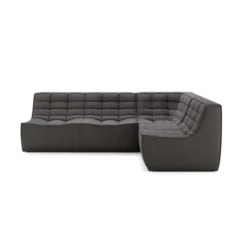 Modulaire bank N701 dark grey set 1 + 2 seat 90° recht hoek