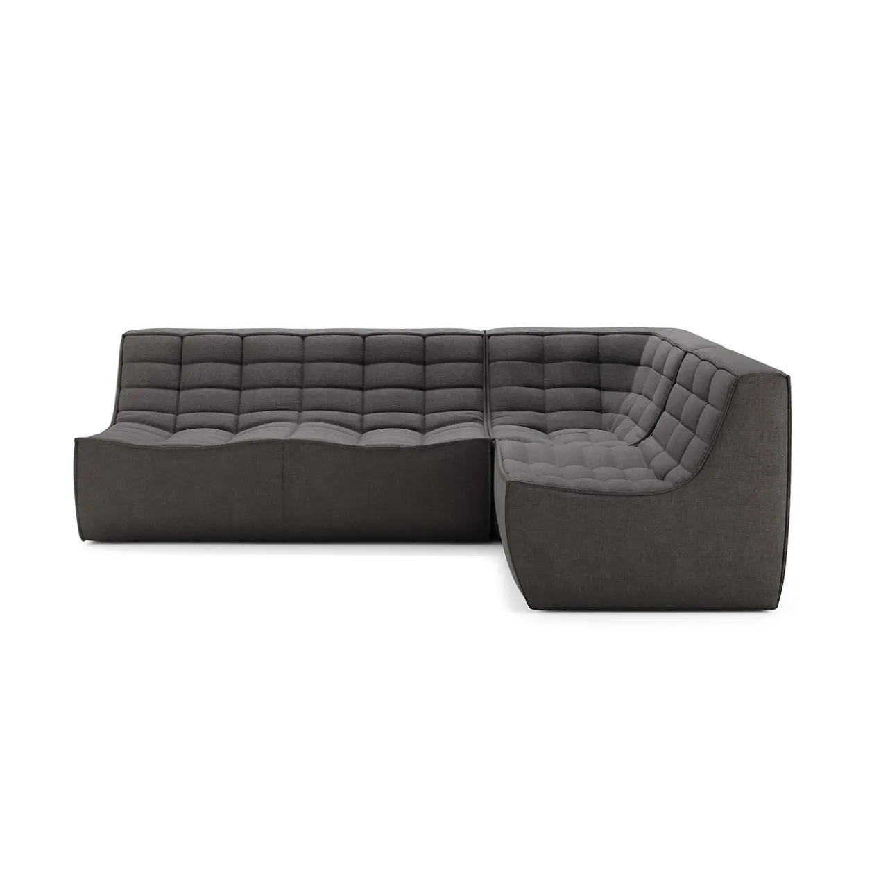 Modulaire bank N701 dark grey set 1 + 2 seat 90° recht hoek
