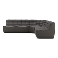 Modulaire bank N701 dark grey set 1 + 2 seat 90° ronde hoek