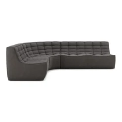 Modulaire bank N701 dark grey set 1 + 2 seat 90° ronde hoek