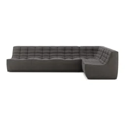 Modulaire bank N701 dark grey set 1 + 3 seat, 90° recht hoek