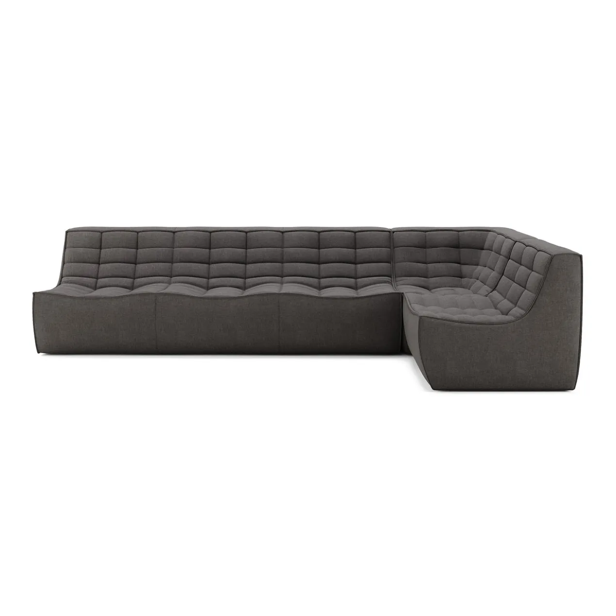 Modulaire bank N701 dark grey set 1 + 3 seat, 90° recht hoek